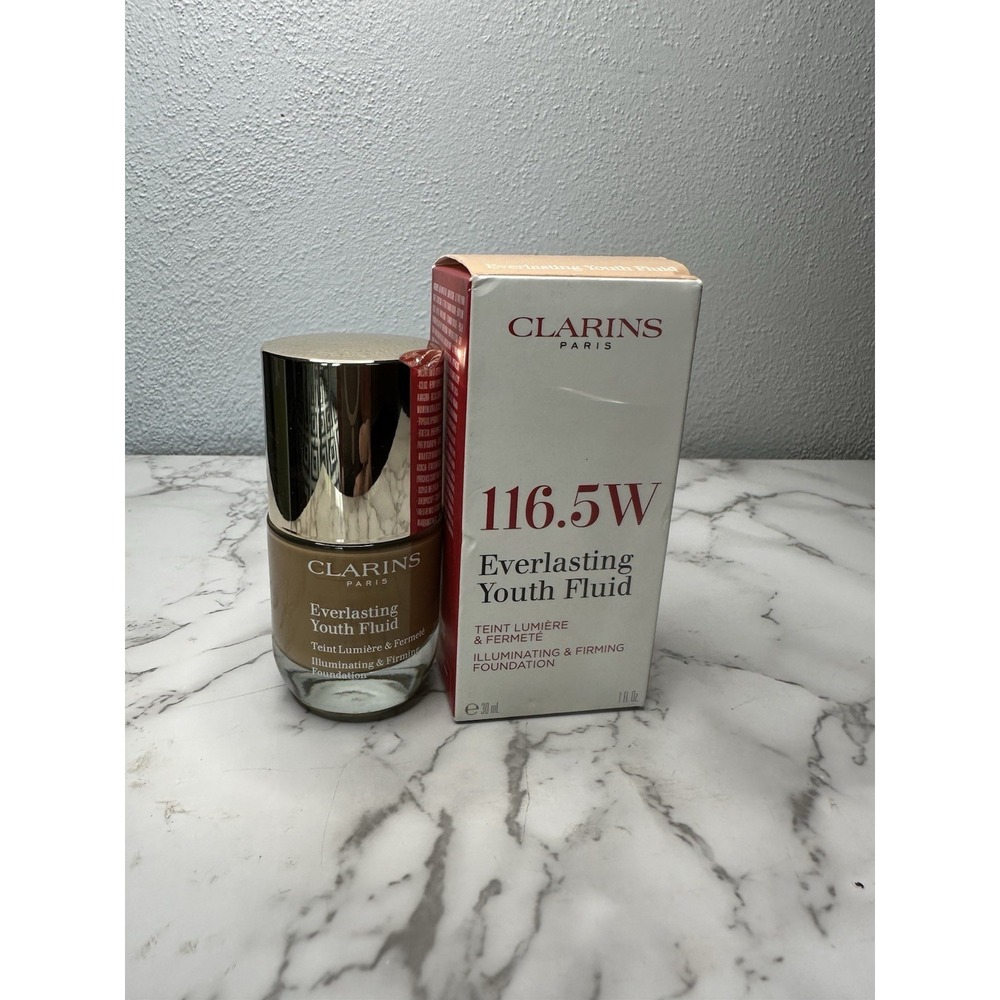 Clarins Everlasting Youth Fluid Illuminating Firming Foundation 116.5W NEW 1oz